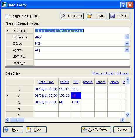 Data Entry Form